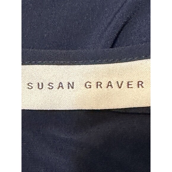 Susan Graver Size 1X Blue Liquid Knit Overlay Tunic Tie Back Occasion Minimalist - Picture 6 of 15